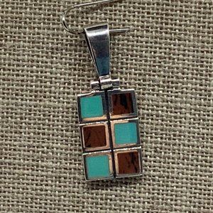 Turquoise and Tiger's Eye Sterling Pendant
